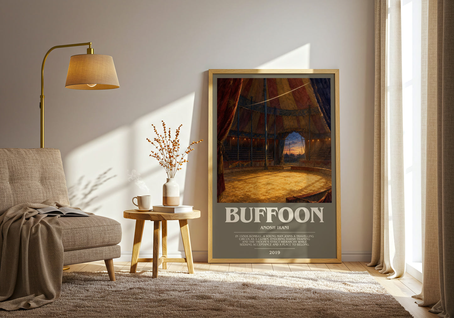 Buffoon bookish print on bookshelf – Anosh Irani fan gift