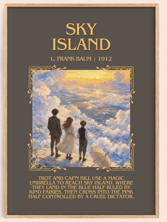 Sky Island Minimalist Book Poster by L. Frank Baum