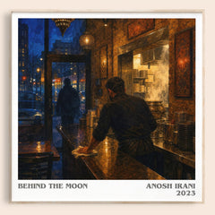 Behind The Moon literary book poster by Anosh Irani – framed literary art print