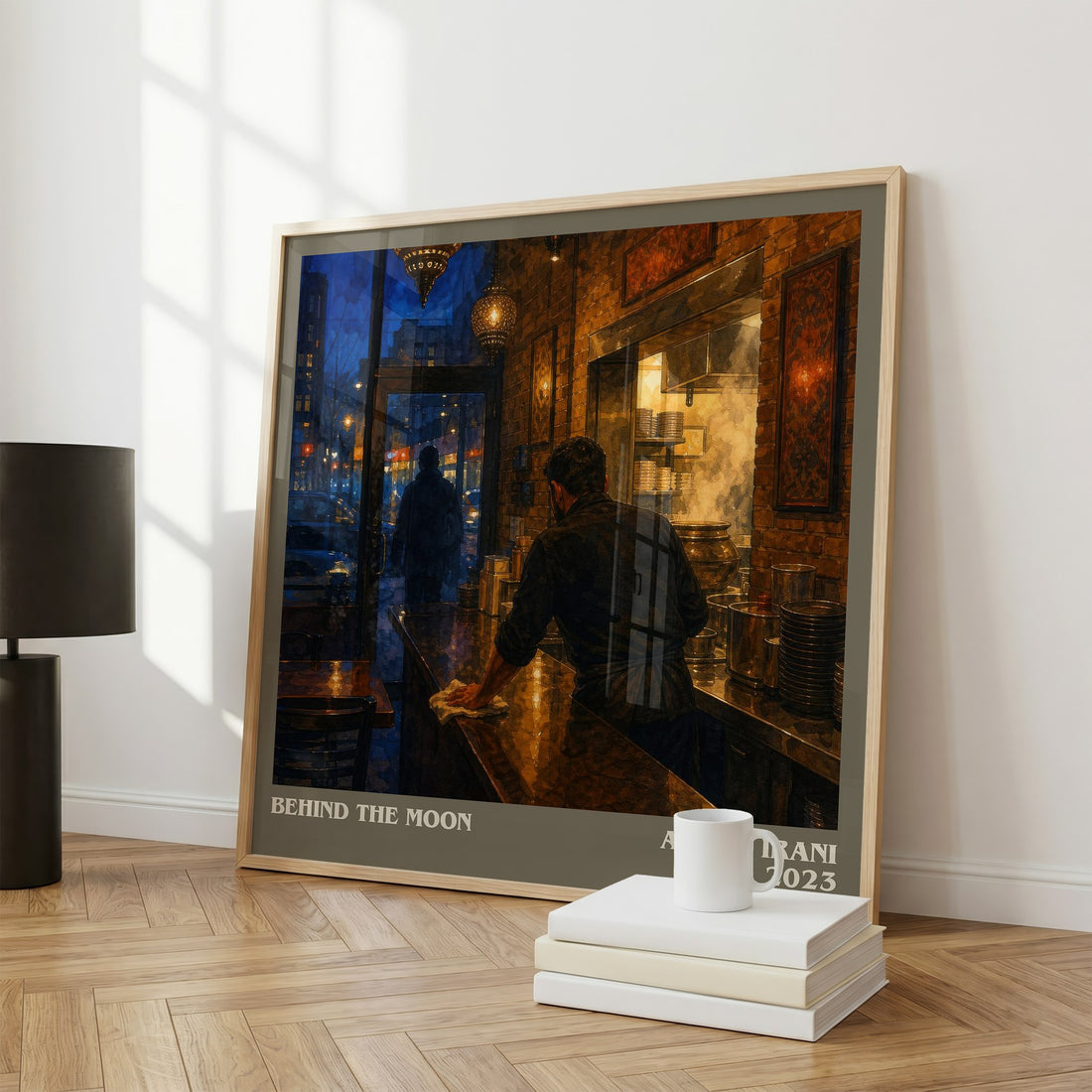 Behind The Moon literary art print colour and style options – Anosh Irani book art