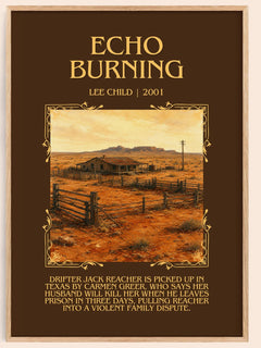 Echo Burning Minimalist Book Poster by Lee Child – image 1