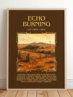 Echo Burning Minimalist Book Poster by Lee Child – image 2