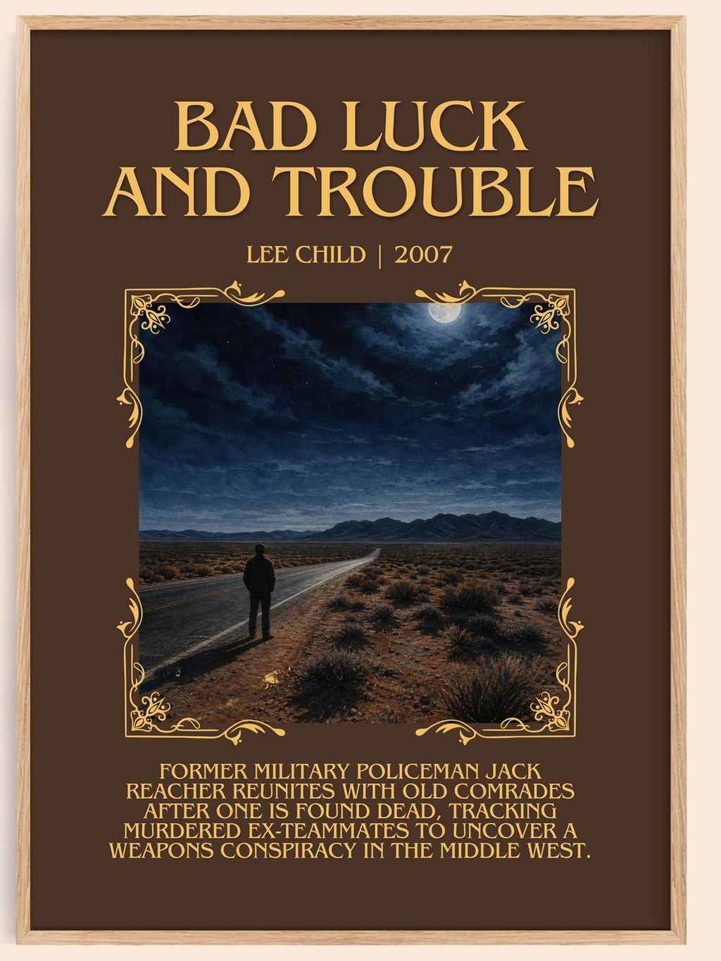Bad Luck And Trouble Minimalist Book Poster by Lee Child – book poster