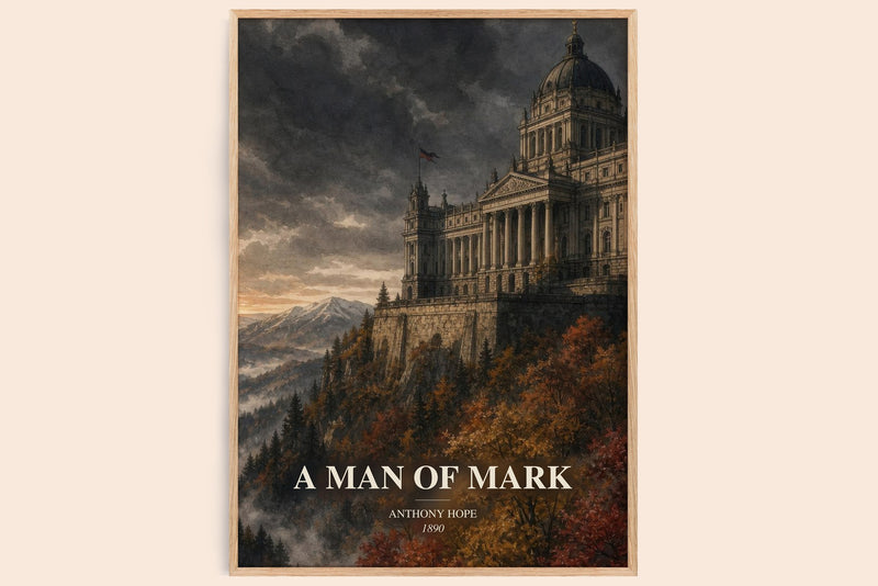 A Man Of Mark watercolour book poster by Anthony Hope – framed literary art print