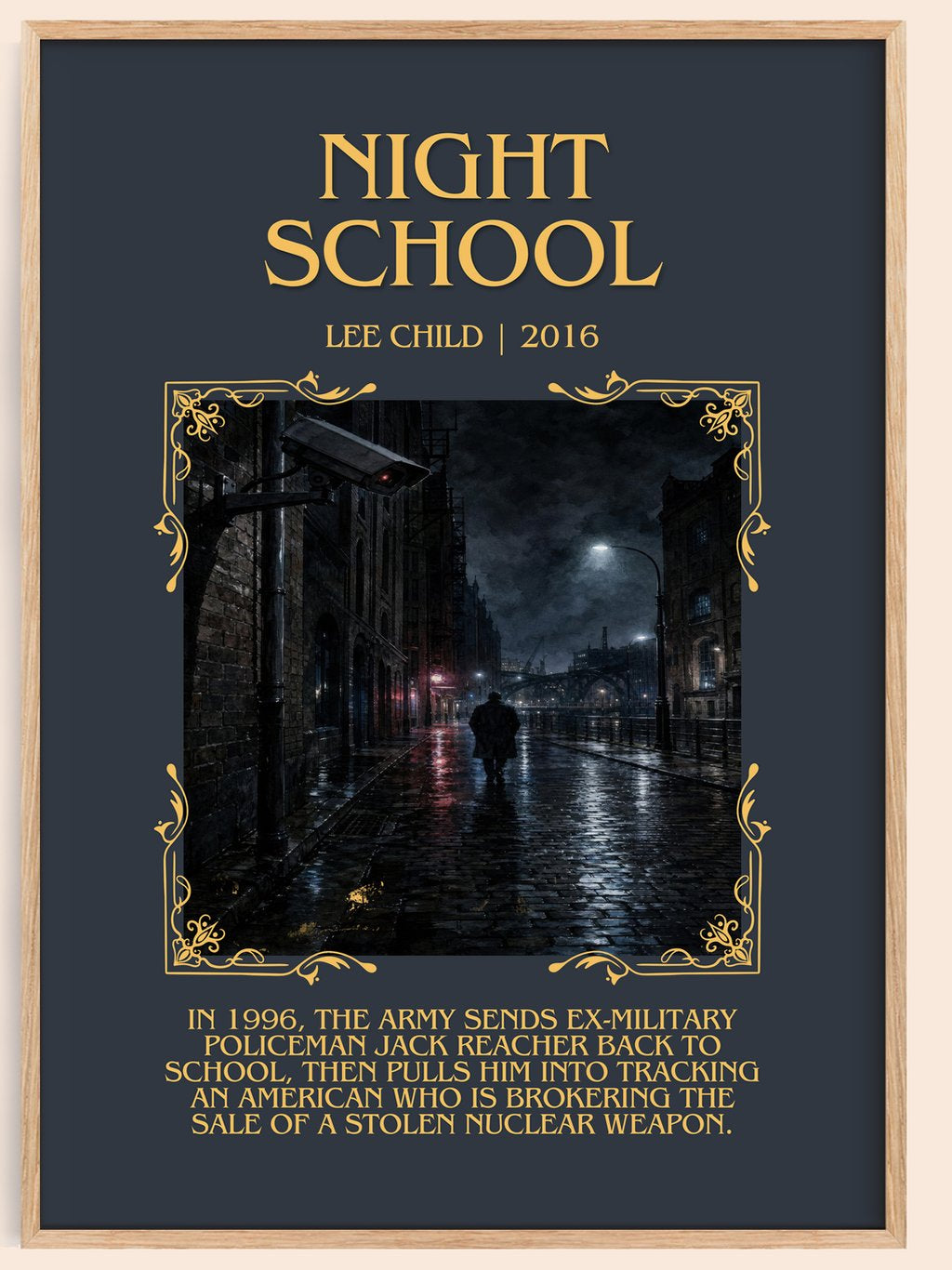 Night School Minimalist Book Poster by Lee Child – book poster