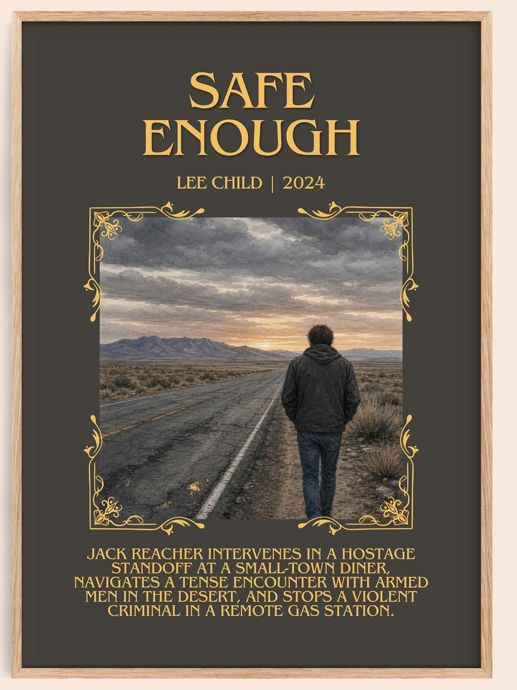 Safe Enough Minimalist Book Poster by Lee Child – book poster
