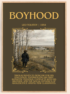 Boyhood Minimalist Book Poster by Leo Tolstoy – image 1