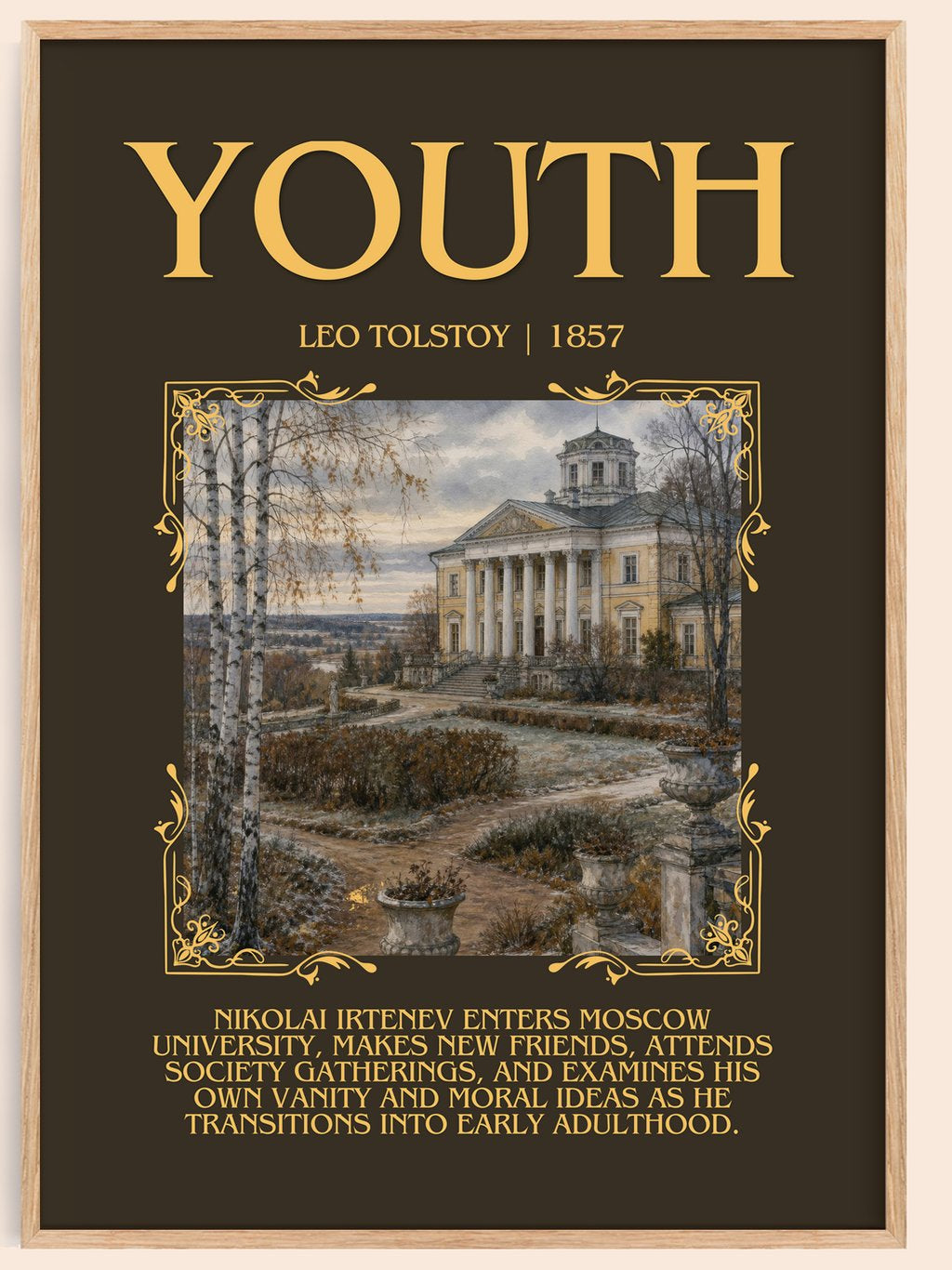 Youth Minimalist Book Poster by Leo Tolstoy – book poster