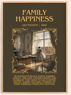 Family Happiness Minimalist Book Poster by Leo Tolstoy – image 1