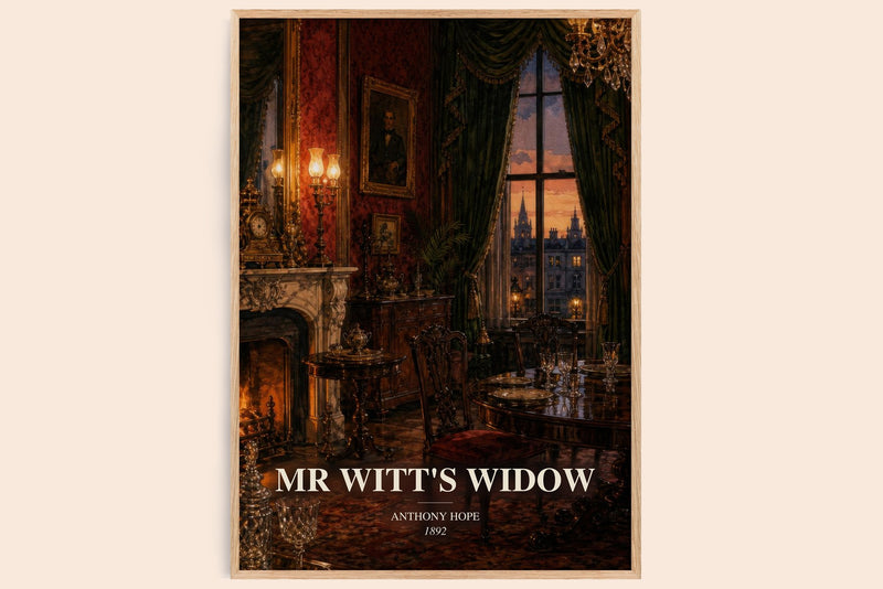Mr Witt'S Widow watercolour book poster by Anthony Hope – framed literary art print
