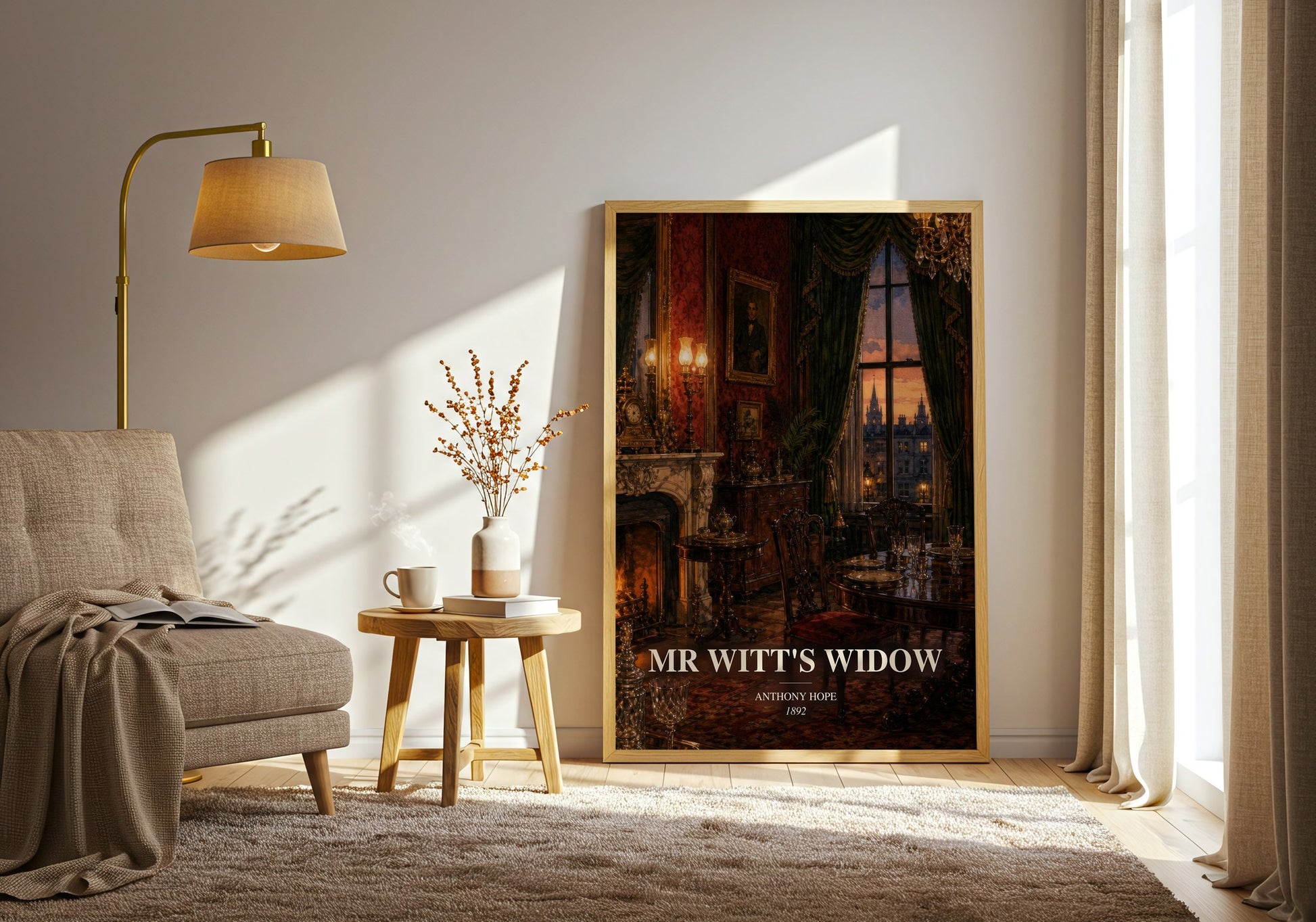 Mr Witt'S Widow watercolour print in frame leaning in hallway – romance wall art