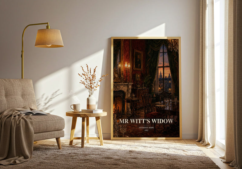 Mr Witt'S Widow watercolour print in frame leaning in hallway – romance wall art