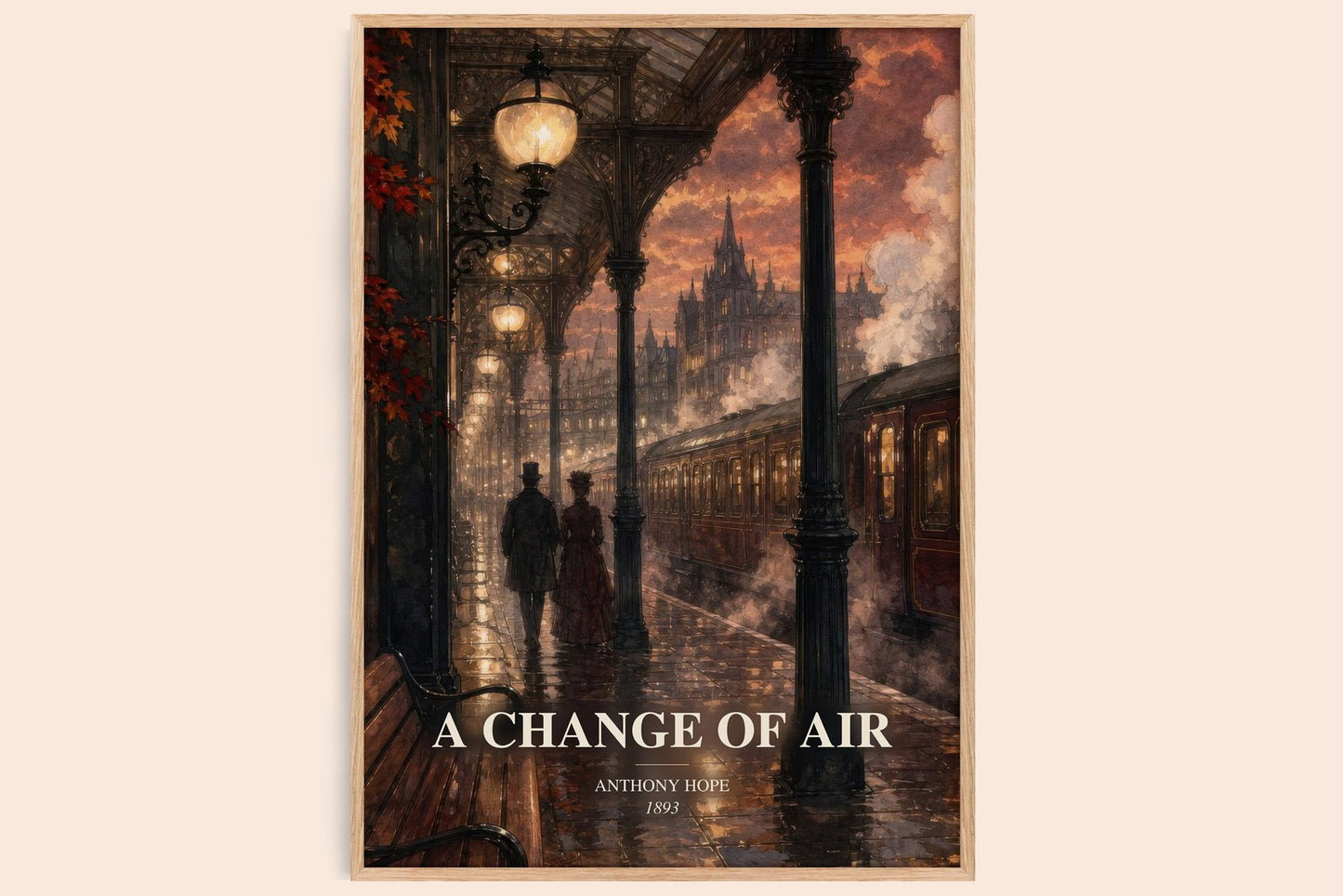 A Change Of Air watercolour book poster by Anthony Hope – framed literary art print