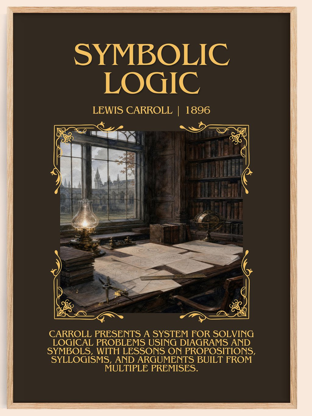 Symbolic Logic Minimalist Book Poster by Lewis Carroll – book poster
