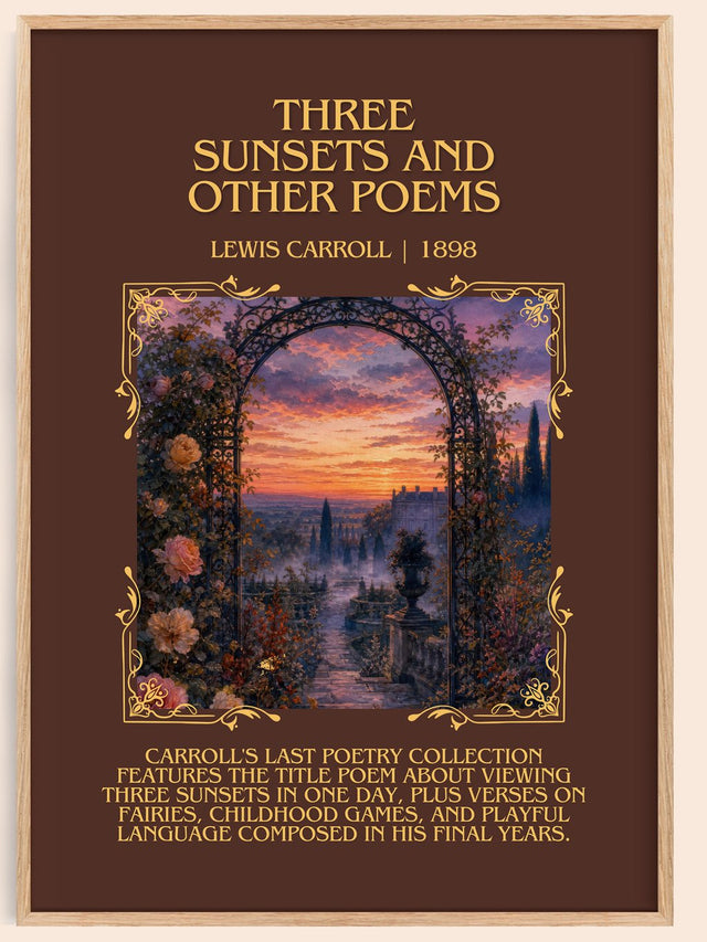 Three Sunsets And Other Poems Minimalist Book Poster by Lewis Carroll