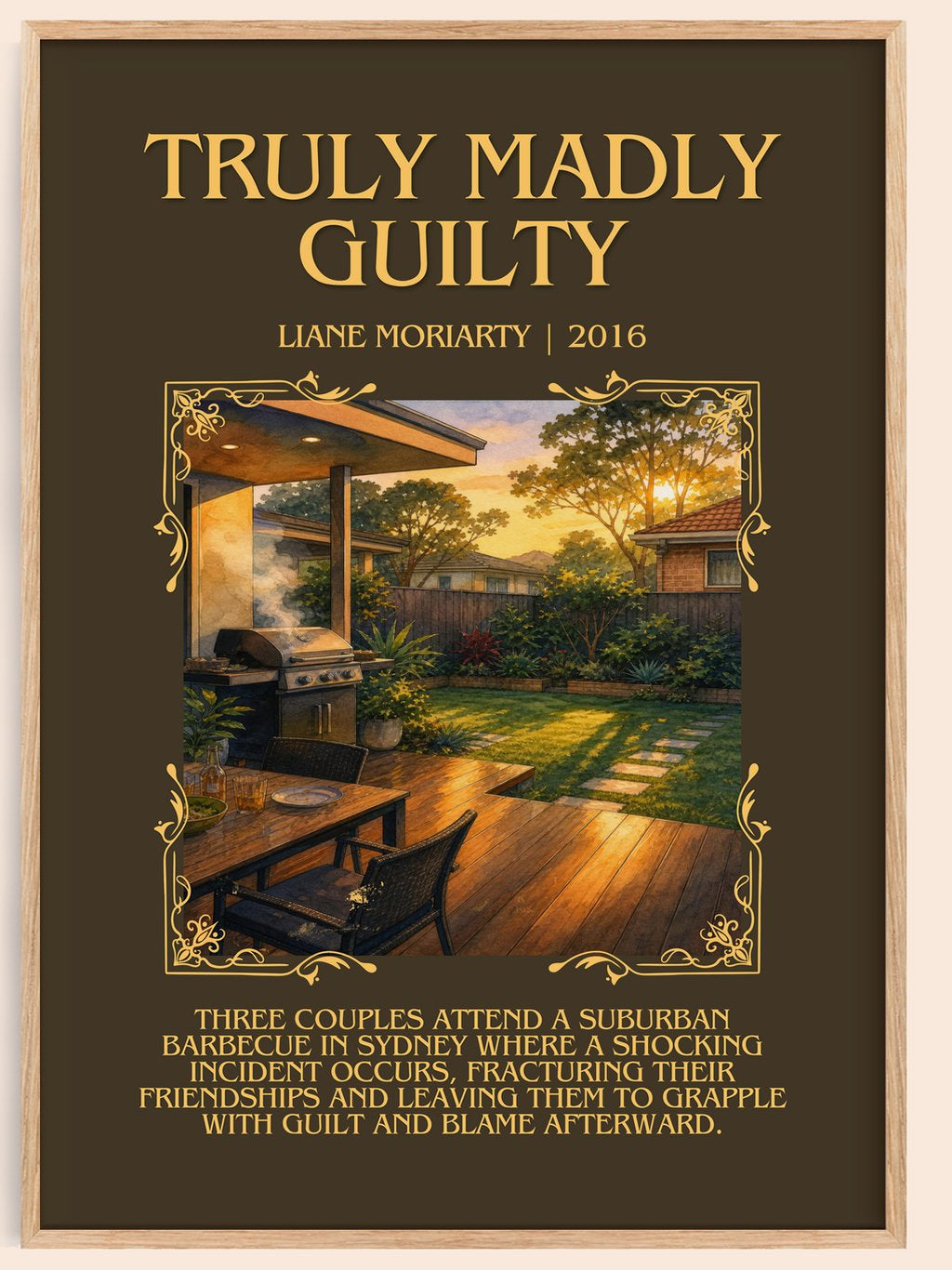 Truly Madly Guilty Minimalist Book Poster by Liane Moriarty – book poster
