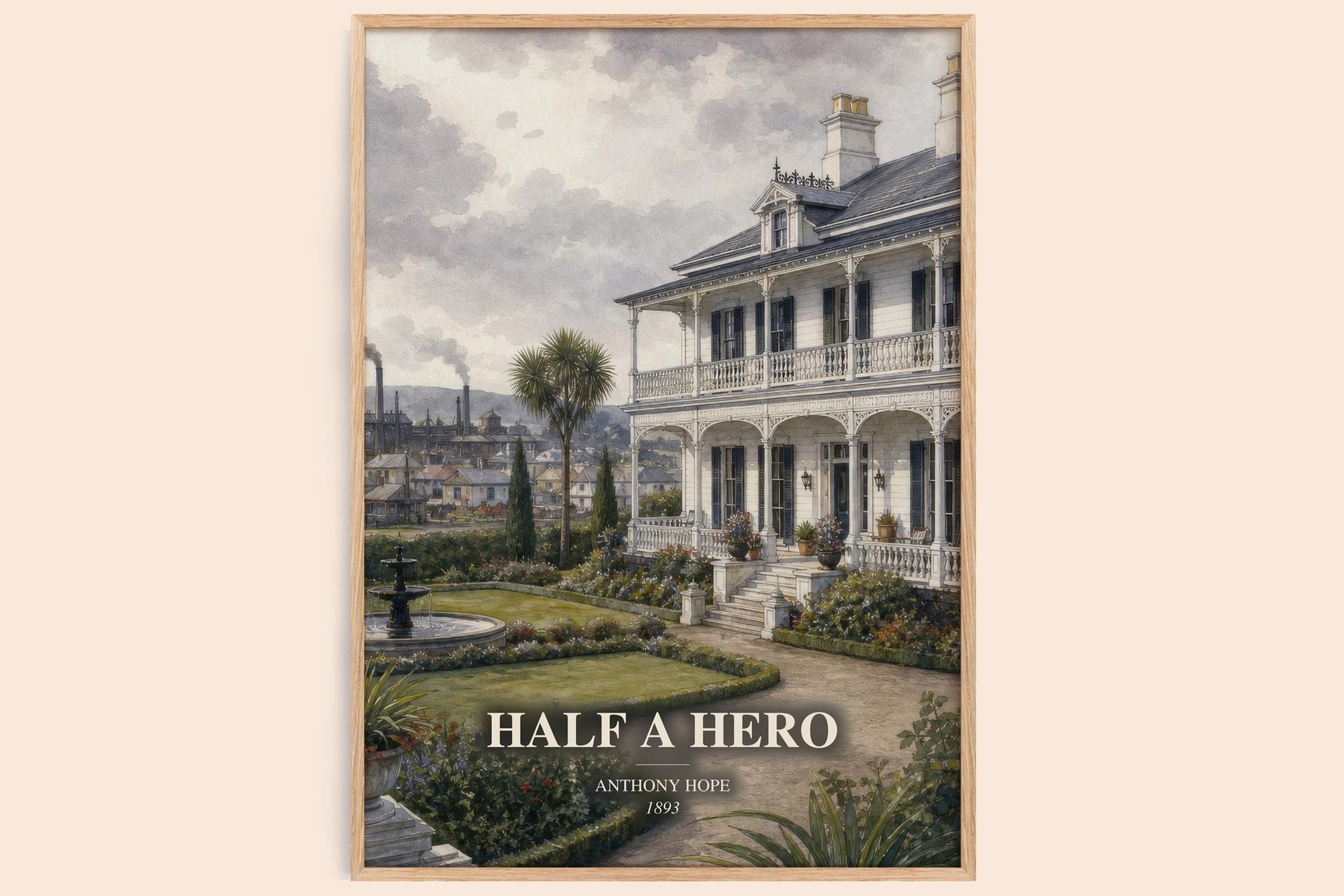 Half A Hero watercolour book poster by Anthony Hope – framed literary art print