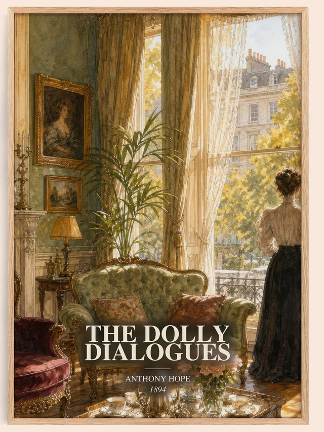 The Dolly Dialogues Book Watercolour Illustration by Anthony Hope