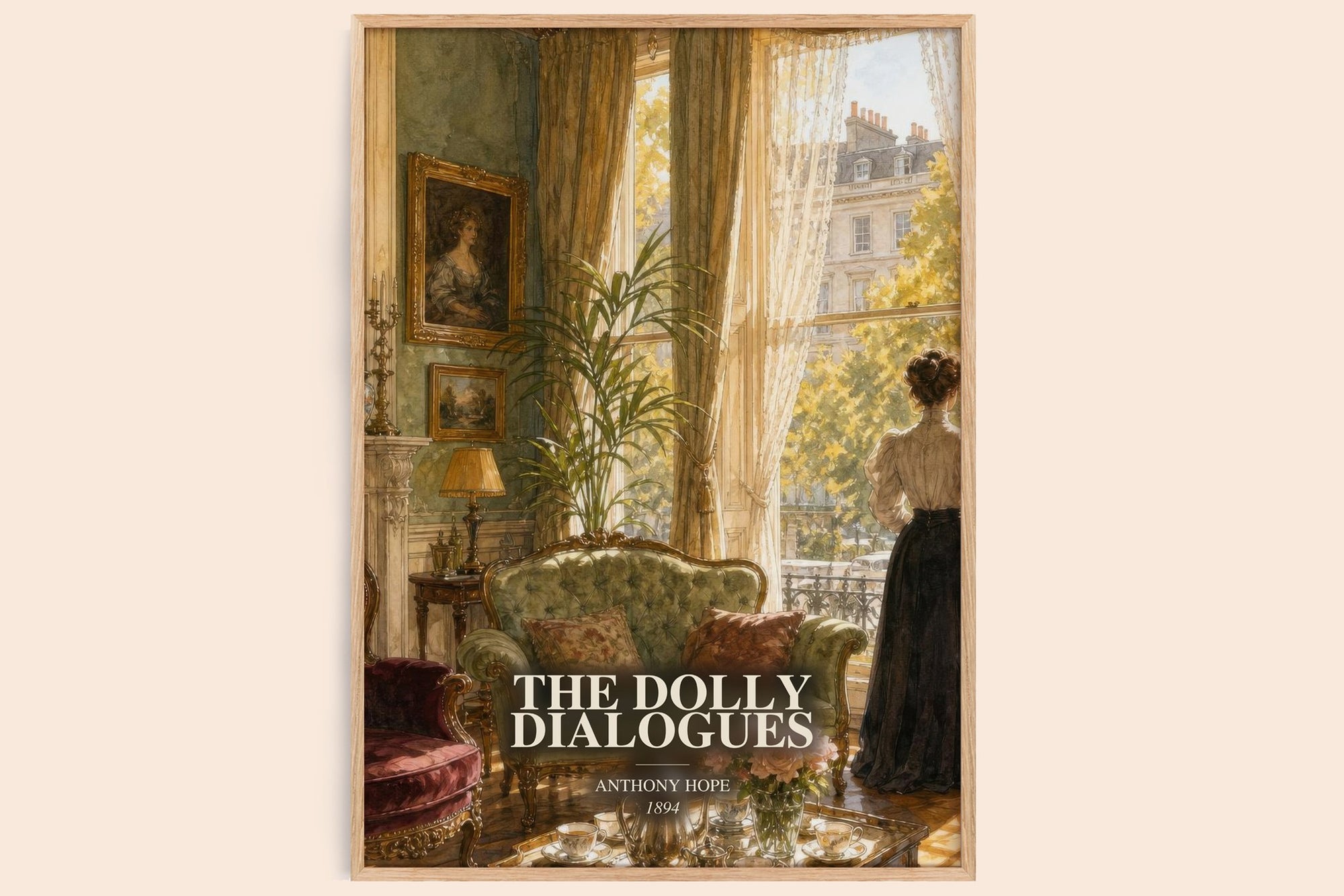 The Dolly Dialogues watercolour book poster by Anthony Hope – framed literary art print