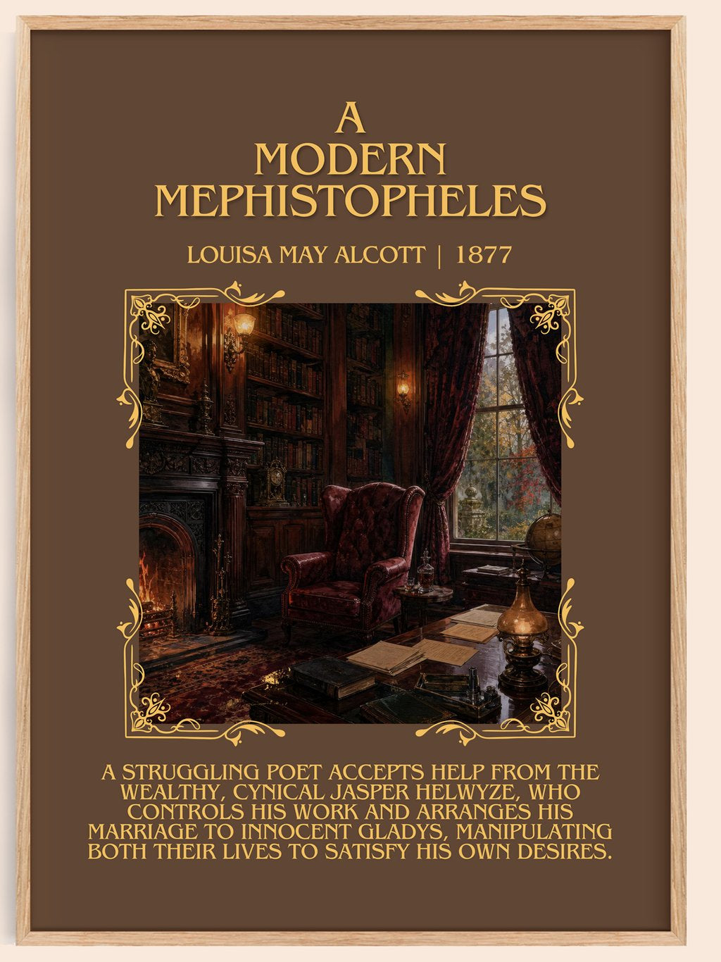 A Modern Mephistopheles Minimalist Book Poster by Louisa May Alcott – book poster