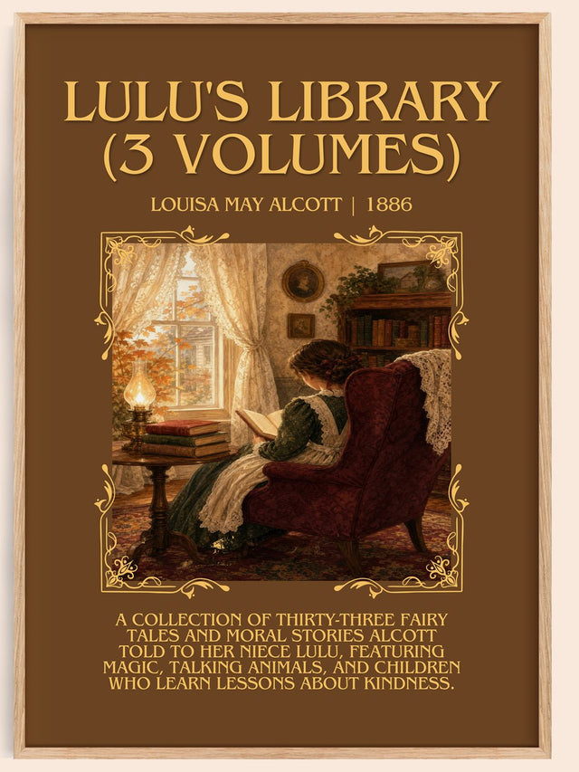 Lulu'S Library (3 Volumes) Minimalist Book Poster by Louisa May Alcott