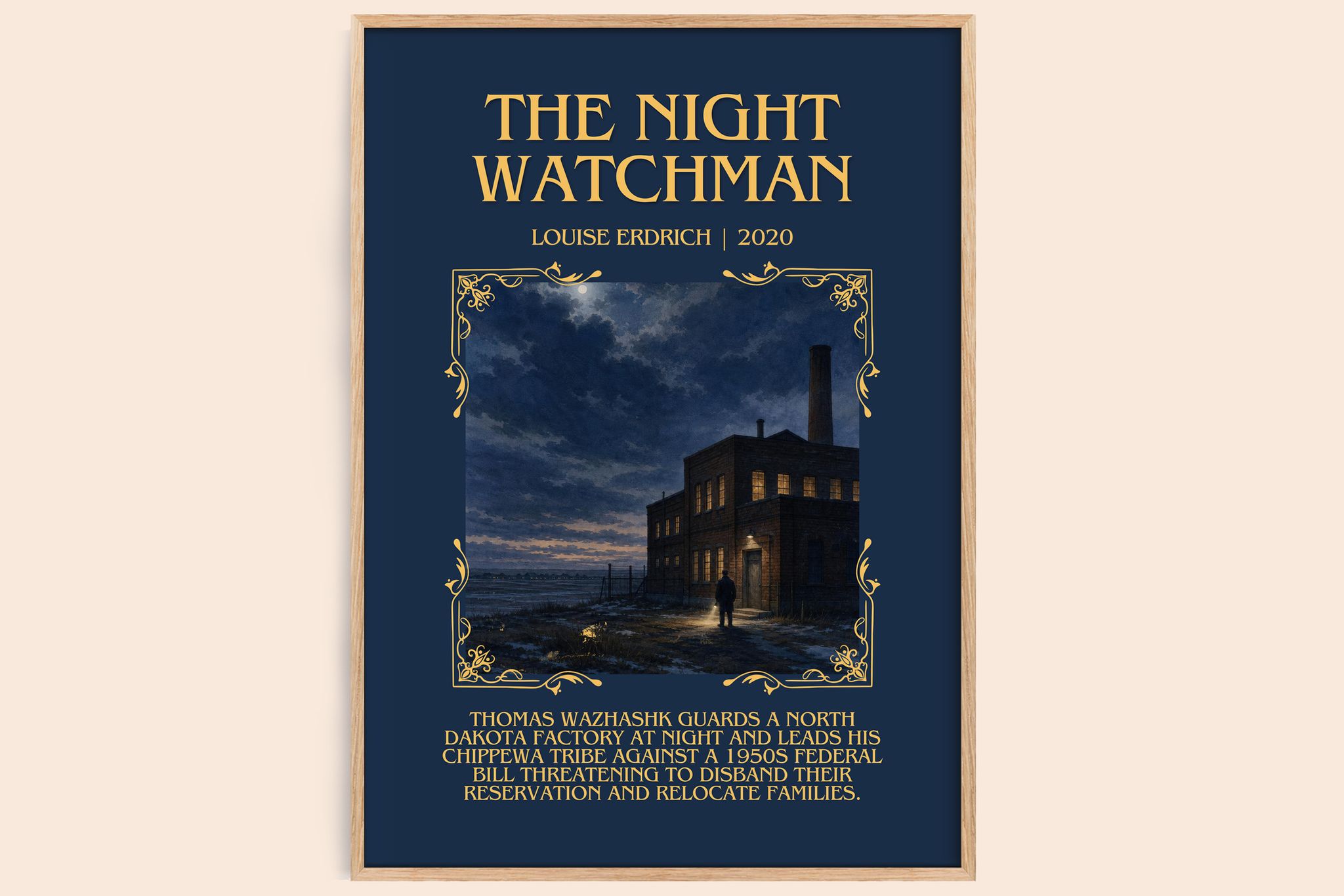 The Night Watchman Minimalist Book Poster by Louise Erdrich