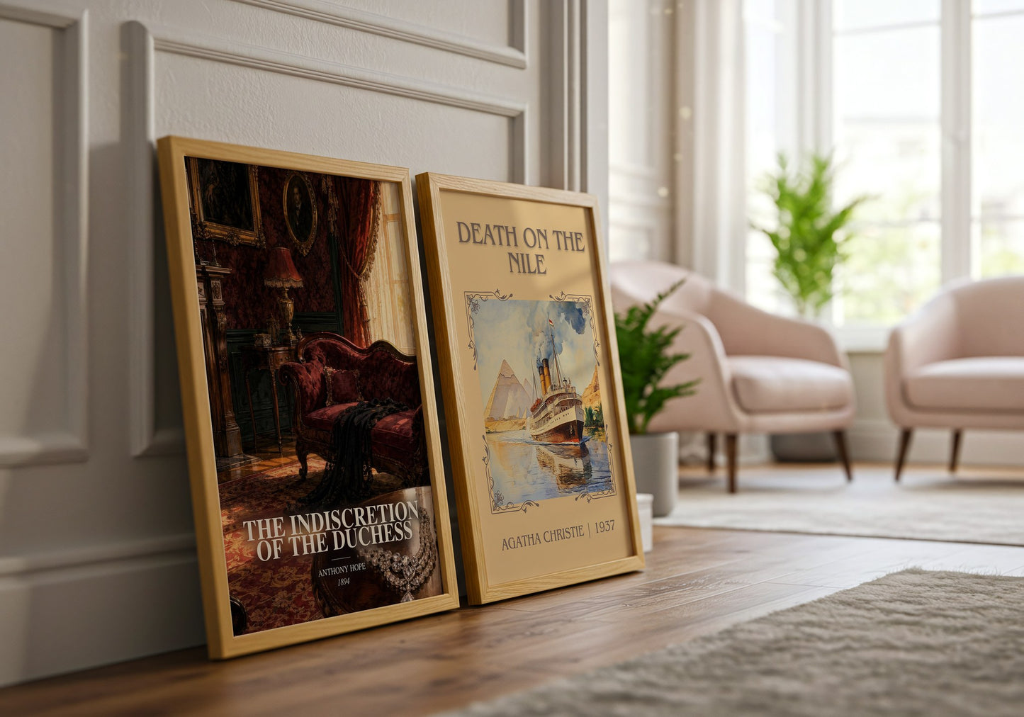 The Indiscretion Of The Duchess watercolour print framed by window – literary home decor
