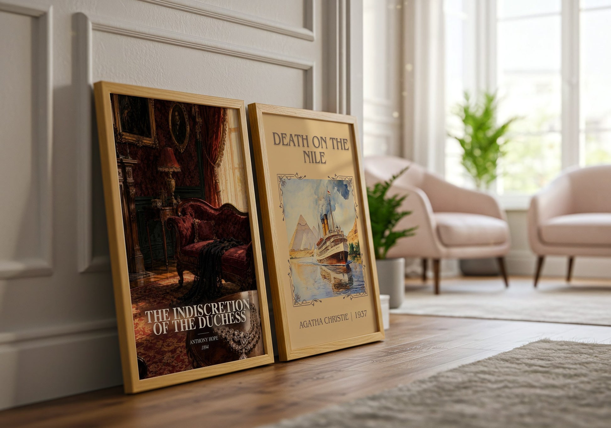 The Indiscretion Of The Duchess watercolour print framed by window – literary home decor