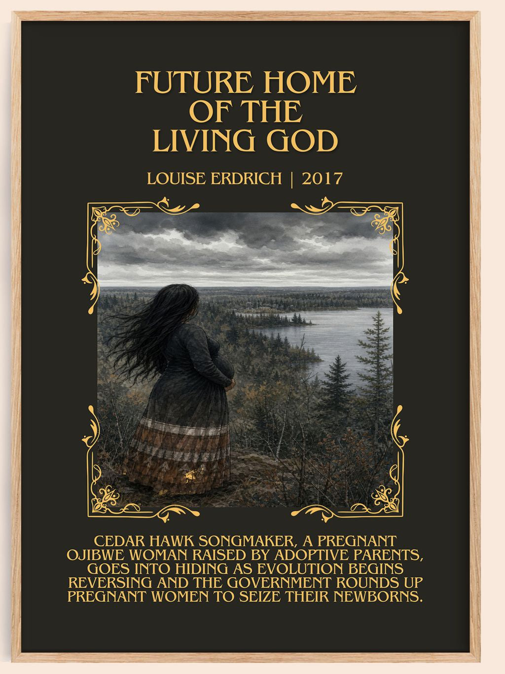 Future Home Of The Living God Minimalist Book Poster by Louise Erdrich – book poster