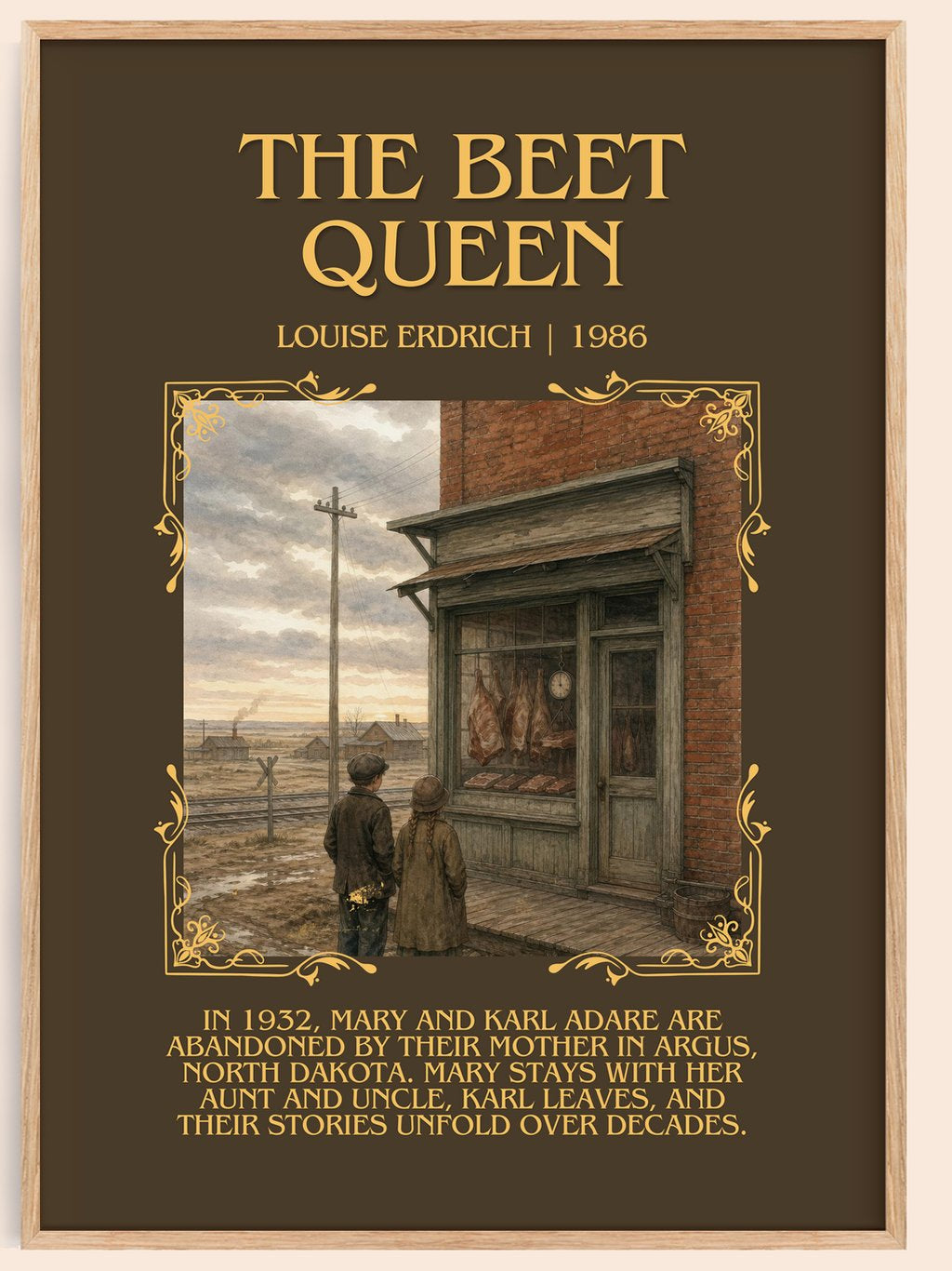 The Beet Queen Minimalist Book Poster by Louise Erdrich – book poster
