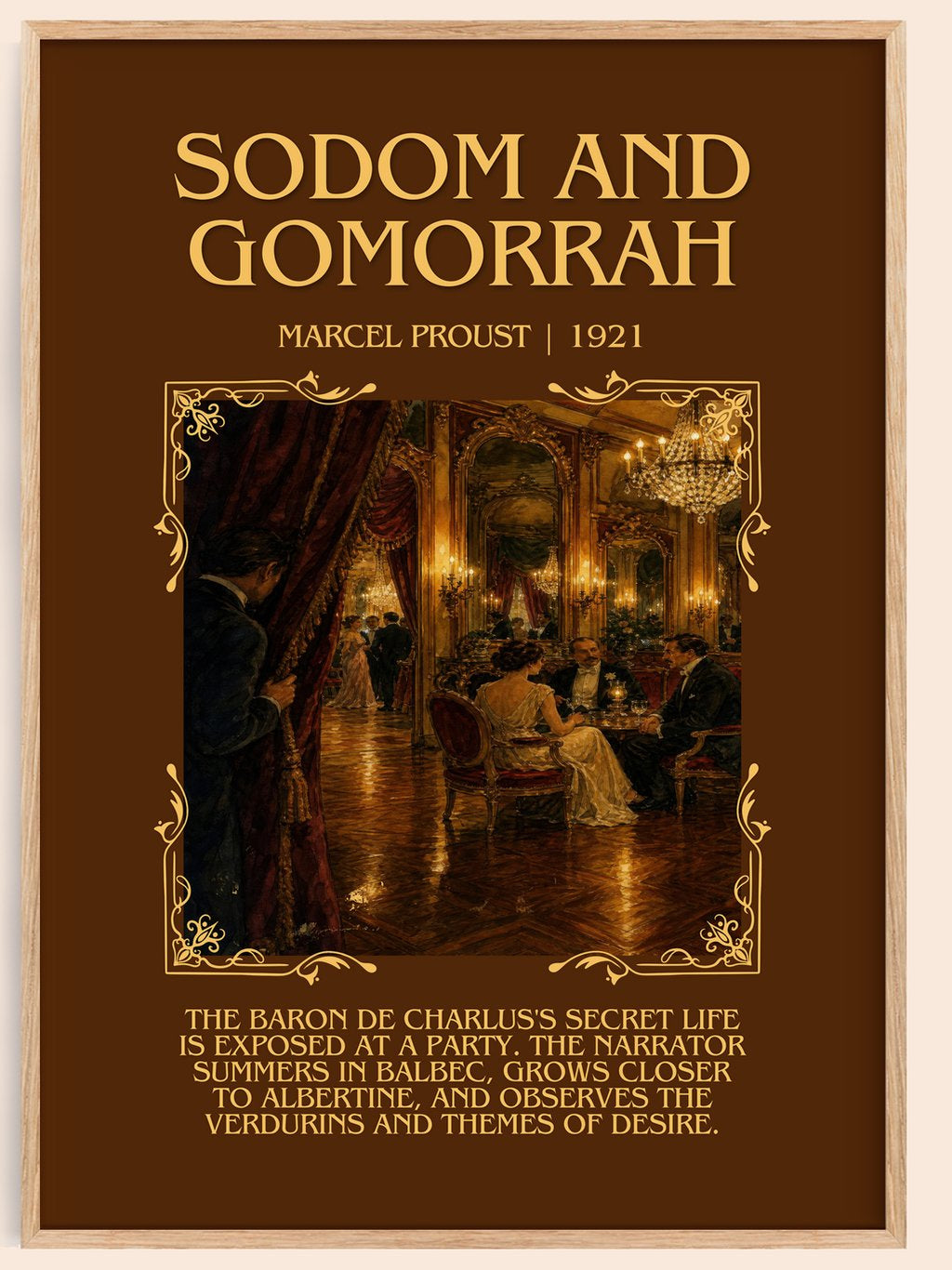 Sodom And Gomorrah Minimalist Book Poster by Marcel Proust – book poster
