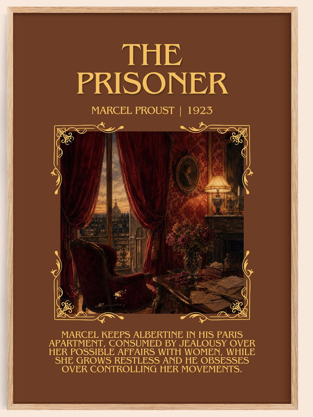 The Prisoner Minimalist Book Poster by Marcel Proust – book poster