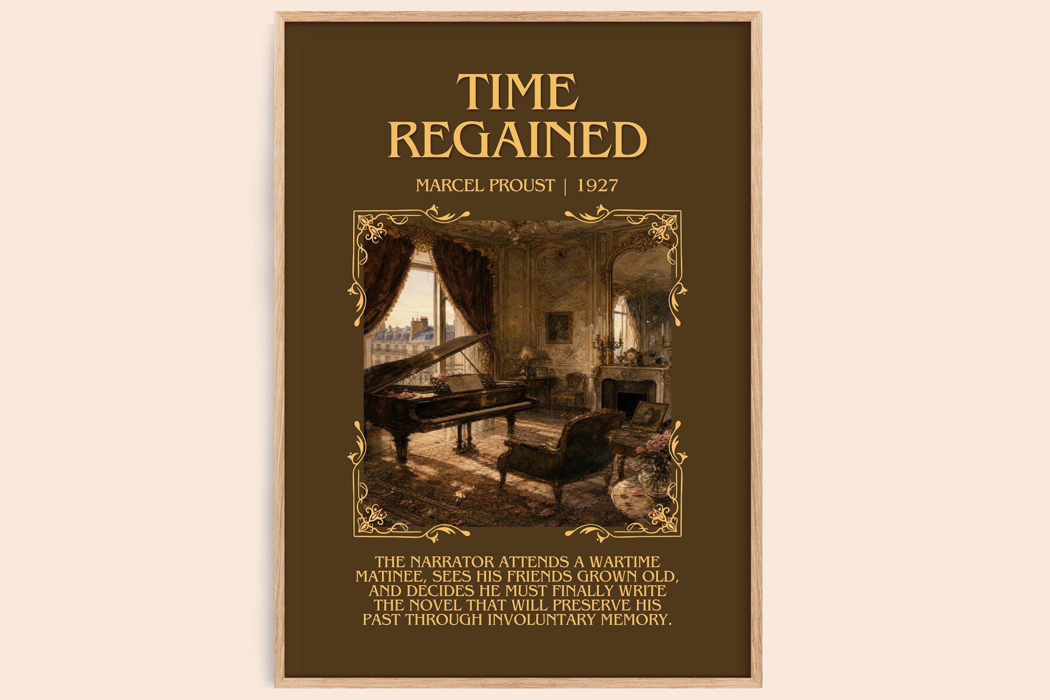 Time Regained Minimalist Book Poster by Marcel Proust