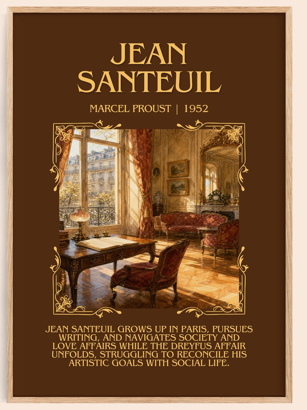 Jean Santeuil Minimalist Book Poster by Marcel Proust – book poster