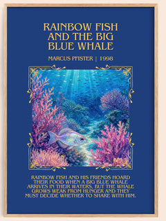 Rainbow Fish And The Big Blue Whale Minimalist Book Poster – M. – image 1