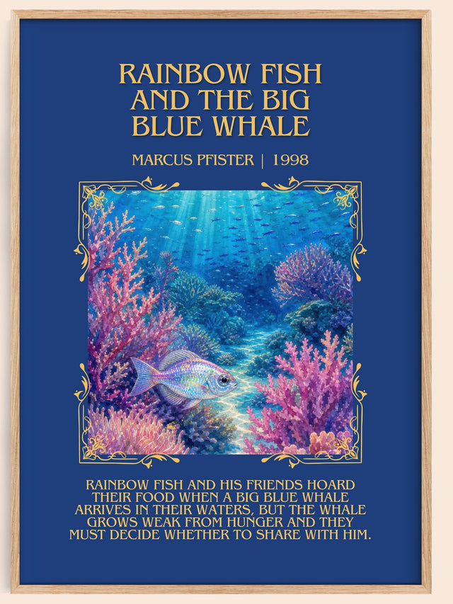 Rainbow Fish And The Big Blue Whale Minimalist Book Poster – M.