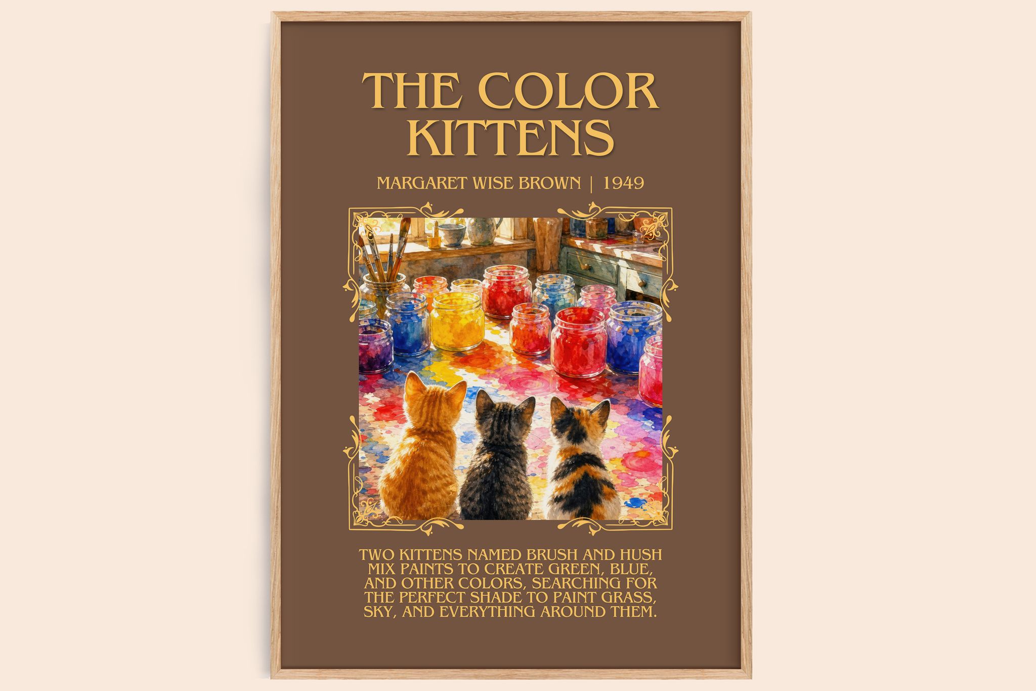 The Color Kittens Minimalist Book Poster by Margaret Wise Brown
