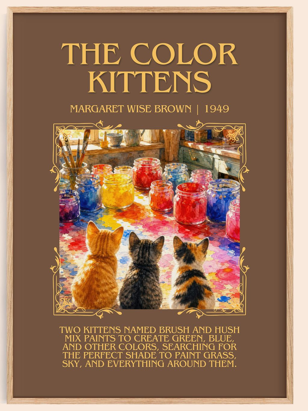 The Color Kittens Minimalist Book Poster by Margaret Wise Brown – book poster