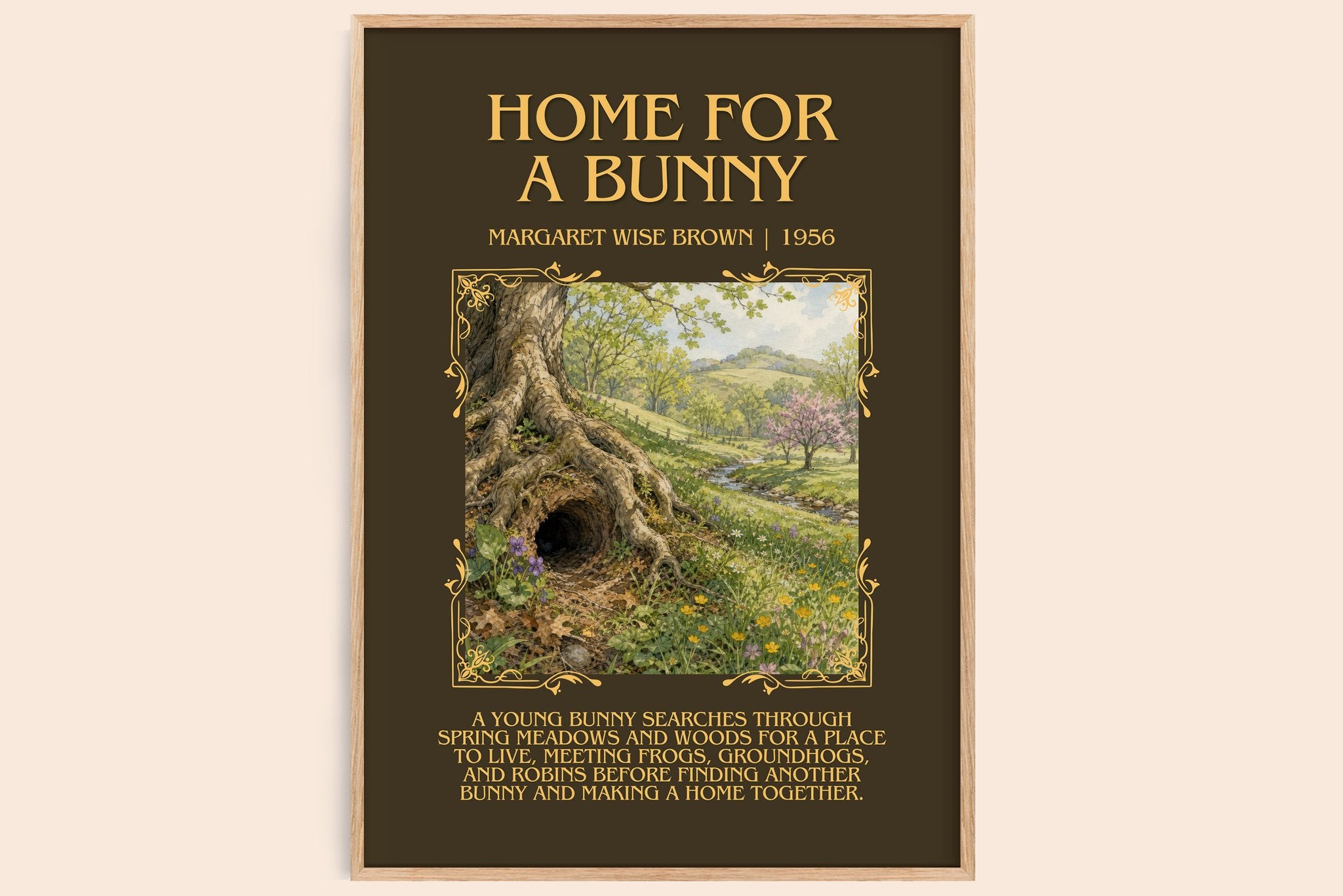 Home For A Bunny Minimalist Book Poster by Margaret Wise Brown