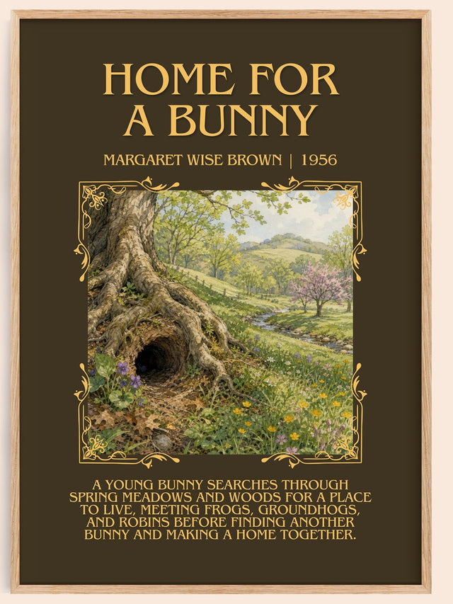 Home For A Bunny Minimalist Book Poster by Margaret Wise Brown