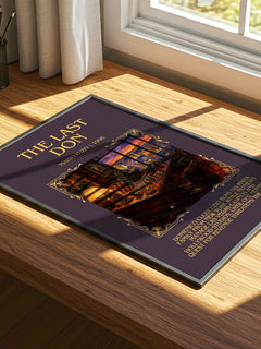 The Last Don Minimalist Book Poster by Mario Puzo – print on a sunlit desk