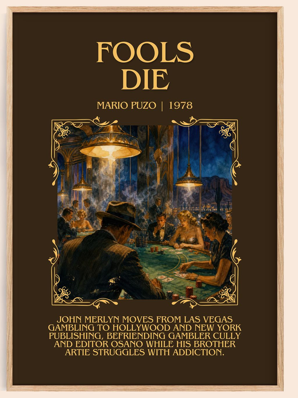 Fools Die Minimalist Book Poster by Mario Puzo – book poster
