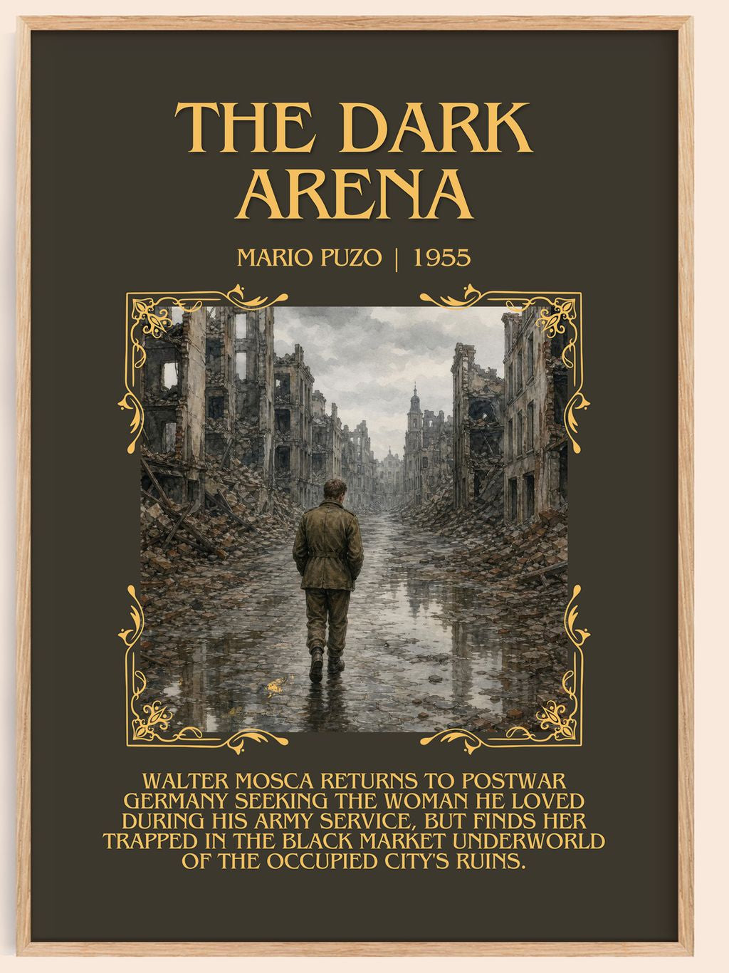 The Dark Arena Minimalist Book Poster by Mario Puzo – book poster