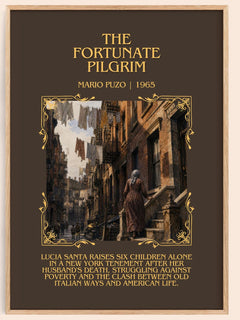 The Fortunate Pilgrim Minimalist Book Poster by Mario Puzo – book poster