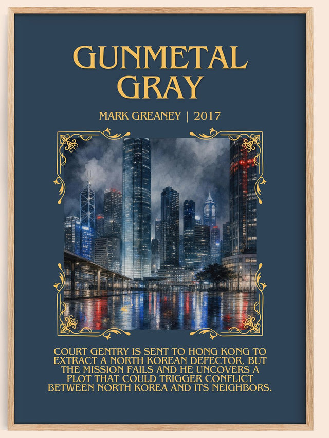 Gunmetal Gray Minimalist Book Poster by Mark Greaney