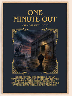 One Minute Out Minimalist Book Poster by Mark Greaney – image 1