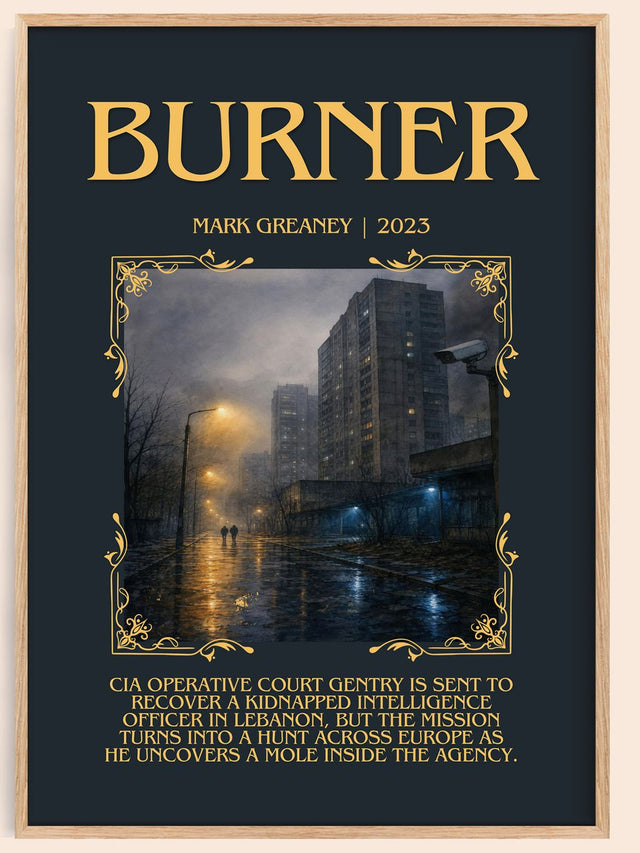 Burner Minimalist Book Poster by Mark Greaney