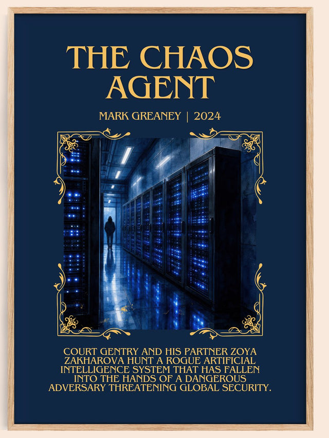 The Chaos Agent Minimalist Book Poster by Mark Greaney