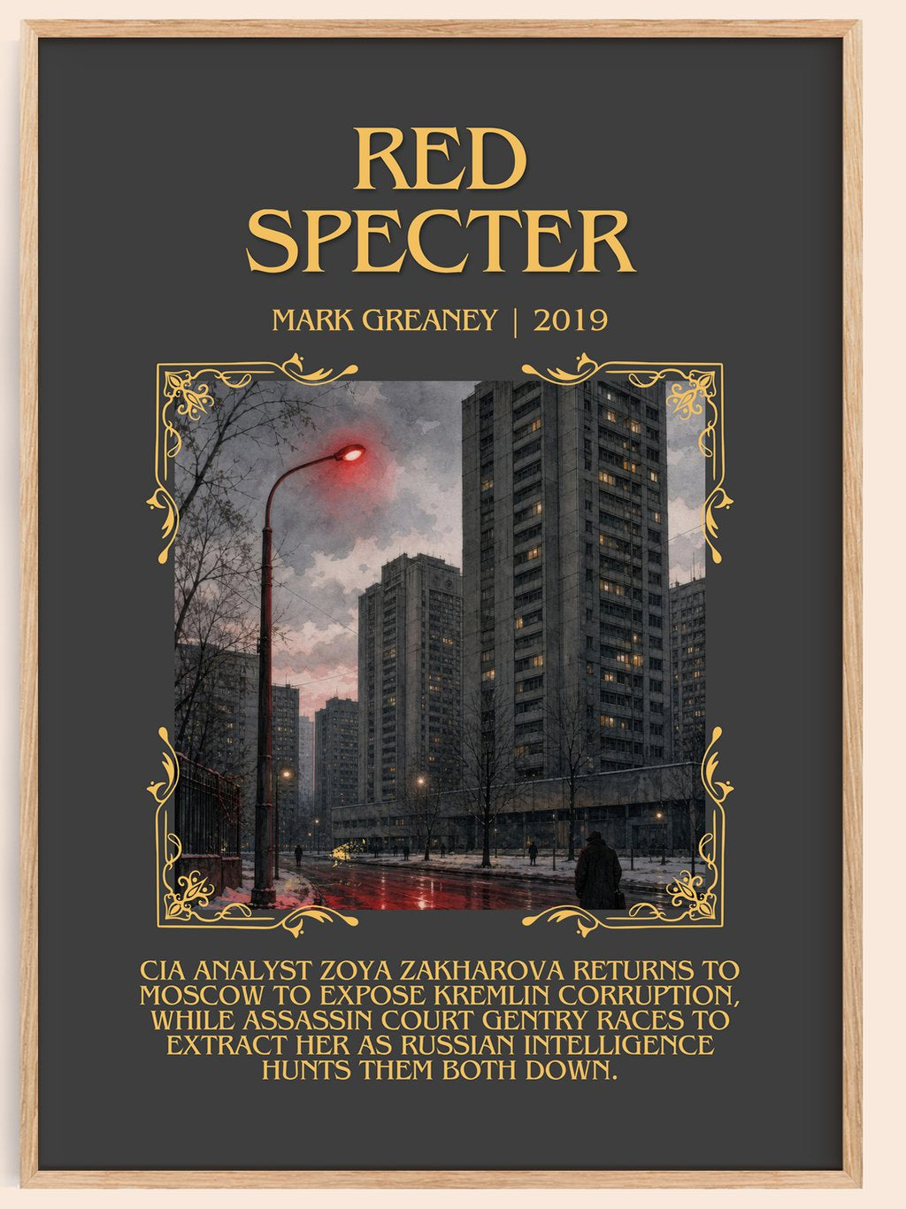 Red Specter Minimalist Book Poster by Mark Greaney – book poster