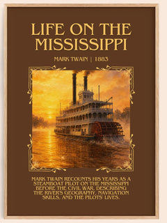 Life On The Mississippi Minimalist Book Poster by Mark Twain – image 1